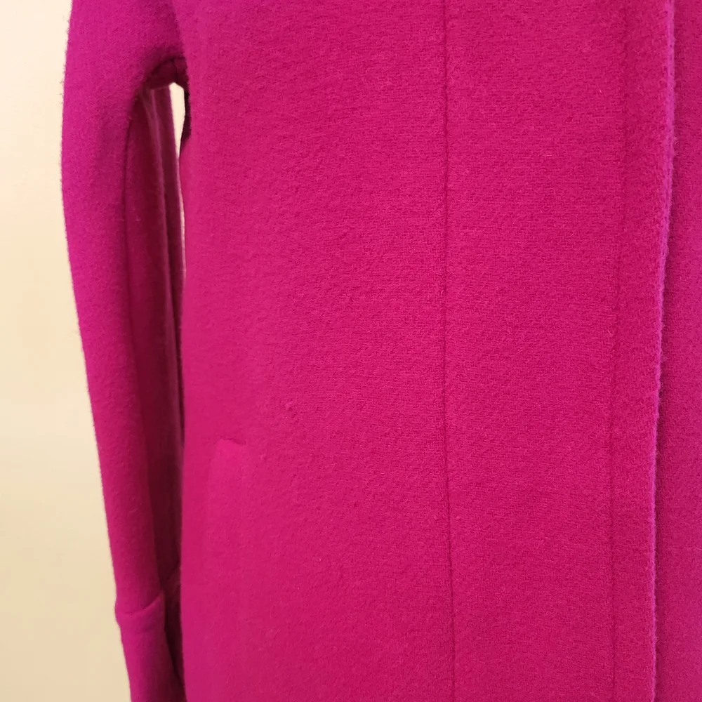 J. Crew Women's Fuchsia Wool Pea Coat 2 NWT - Picture 5 of 6